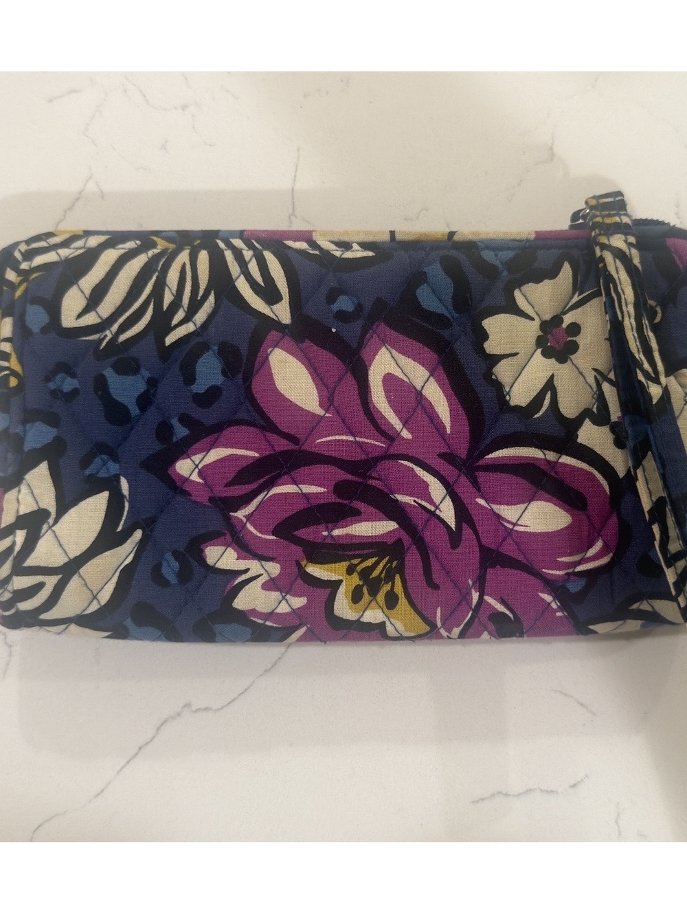 Vera Bradley Women's Wristlet Wallet Floral Pattern Blue Purple Multi